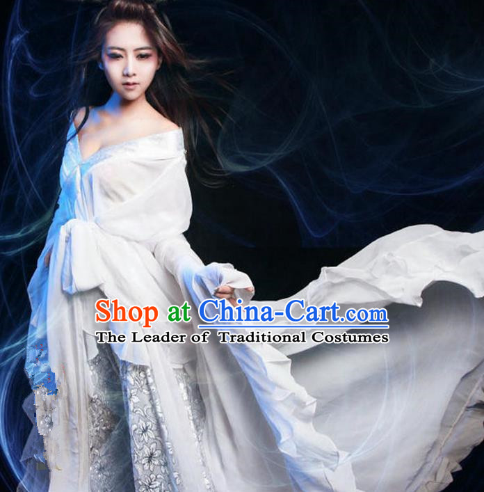 Traditional Ancient Chinese Imperial Emperess Costume, Chinese Tang Dynasty Wedding Dress, Cosplay Game Characters Chinese Peri Imperial Princess Embroidered Clothing for Women