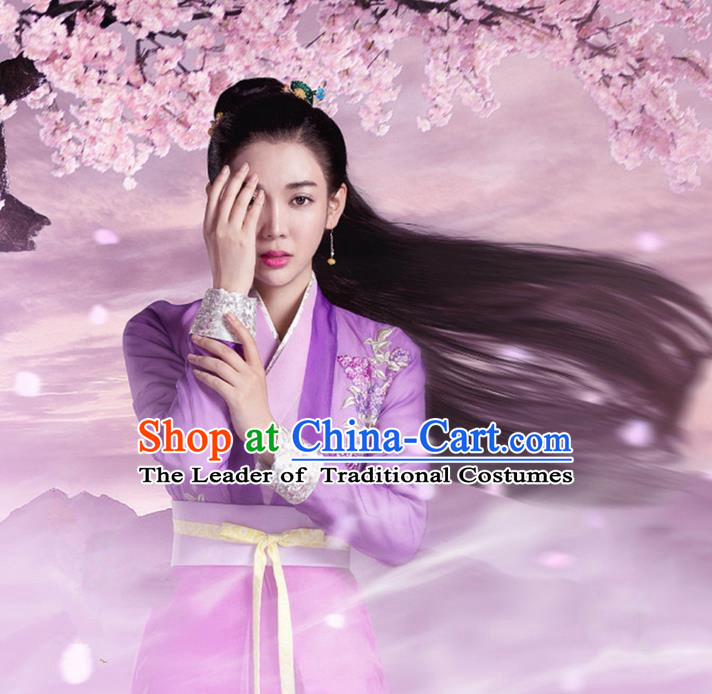 Traditional Ancient Chinese Imperial Princess Costume, Chinese Han Dynasty Young Lady Dance Dress, Cosplay Chinese Peri Clothing Hanfu for Women