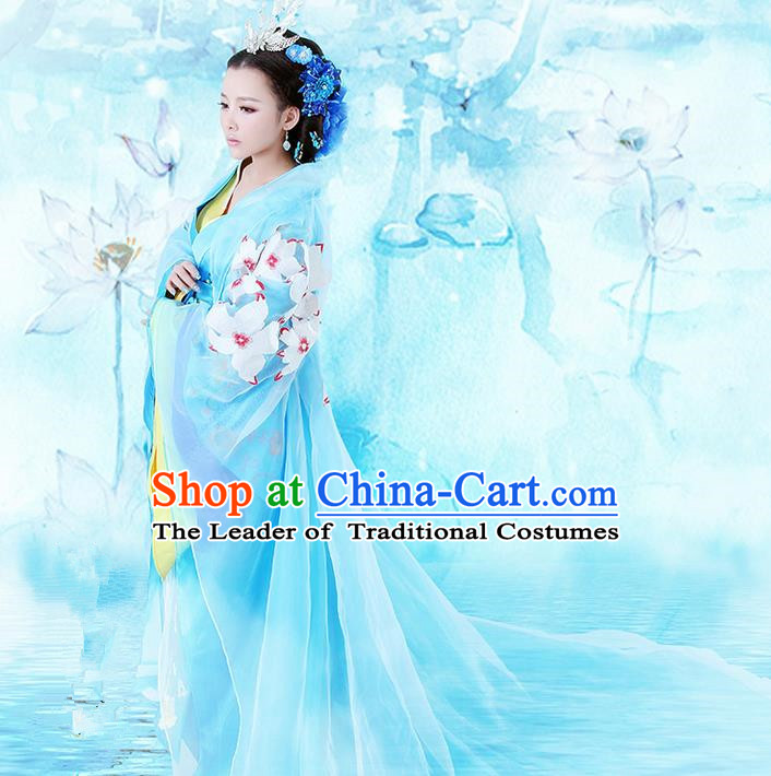 Traditional Ancient Chinese Imperial Emperess Costume, Chinese Han Dynasty Wedding Dress, Cosplay Chinese Princess Embroidered Tailing Clothing Hanfu Costume for Women