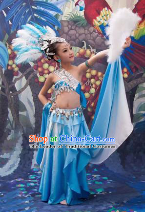 Traditional Ancient Chinese Classic Children Dance Costume, Chinese Folk Dance Girl Dress, Cosplay Chinese Concubine Embroidered Clothing for Kids