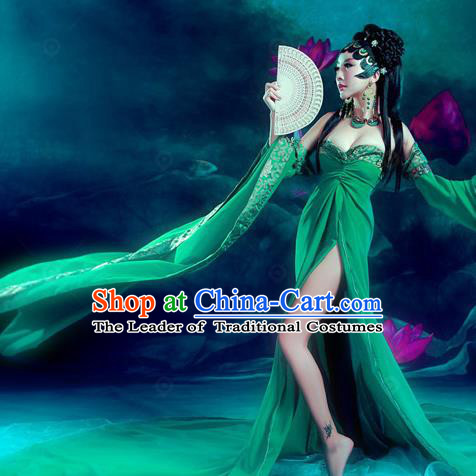 Traditional Ancient Chinese Swordswoman Costume, Chinese Han Dynasty Fairy Dress, Cosplay Game Character Chinese Peri Clothing for Women