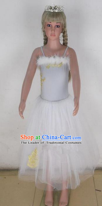 Traditional Modern Dancing Compere Costume,Children Opening Classic Chorus Singing Group Dance Bubble Dress Tu Tu Dancewear, Modern Dance Classic Ballet Dance Elegant Dress for Kids