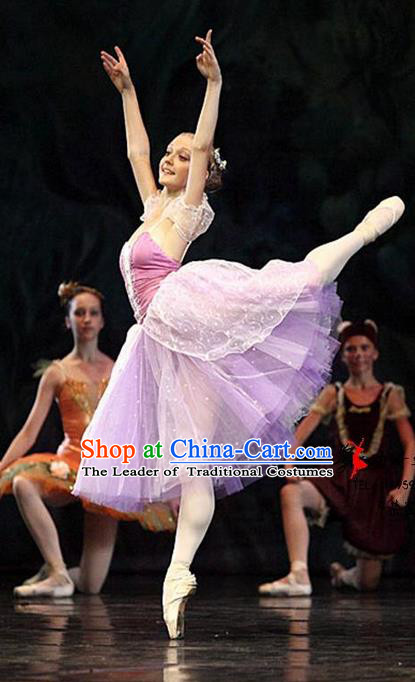 Traditional Modern Dancing Compere Costume, Female Opening Classic Chorus Singing Group Dance Pink Bell Dress Tu Tu Dancewear, Modern Dance Classic Ballet Dance Elegant Dress for Women