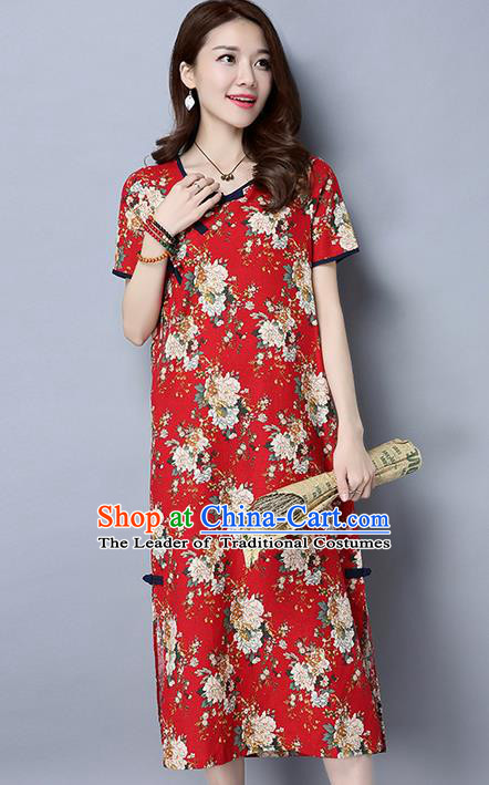 Traditional Ancient Chinese National Costume, Elegant Hanfu Dress, China Tang Suit Chirpaur Republic of China Cheongsam Upper Outer Garment Elegant Dress Clothing for Women