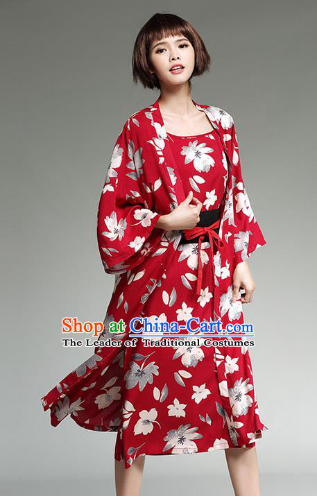 Traditional Ancient Japanese National Costume, Elegant Kimono Cardigan Clothing for Women