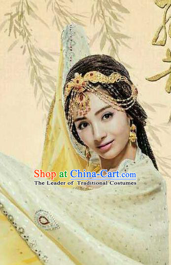 Traditional Handmade Chinese Ancient Classical Hair Accessories Complete Set, Han Dynasty Imperial Princess Headwear, Xiuhe Suit Hanfu Hair Sticks Hair Jewellery, Hair Fascinators Hairpins for Women