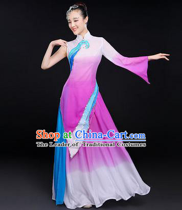 Traditional Chinese Yangge Fan Dancing Costume, Folk Dance Yangko Uniforms, Classic Dance Dress Drum Dance Clothing for Women