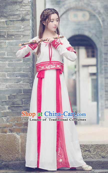 Traditional Ancient Chinese Young Lady Costume Embroidered Vests Blouse and Slip Skirt Complete Set, Elegant Hanfu Suits Clothing Chinese Ming Dynasty Imperial Princess Dress Clothing for Women