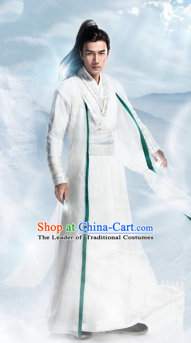 Traditional Ancient Chinese Elegant Swordsman Costume, Chinese Ancient Nobility Childe Dress, Cosplay Chinese Television Drama Flying Daggers Chivalrous Expert Chinese Ming Dynasty Prince Hanfu Clothing for Men