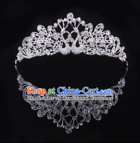 Top Grade Handmade Chinese Classical Hair Accessories, Children Baroque Style Headband Princess Royal Crown Crystal Coronet, Hair Sticks Hair Jewellery, Hair Clasp for Kids Girls