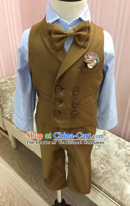 Top Grade Compere Professional Performance Catwalks Blazer Costume Complete Set, Children Chorus Customize Tuxedo Suits Modern Dance Modern Fancywork Little Gentleman Clothing for Boys Kids