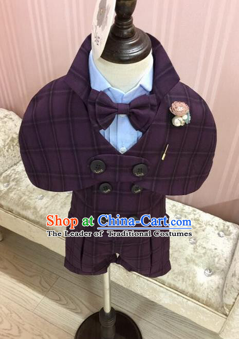 Top Grade Compere Professional Performance Catwalks Blazer Costume Complete Set, Children Chorus Customize Tuxedo Suits Modern Dance Modern Fancywork Little Gentleman Clothing for Boys Kids