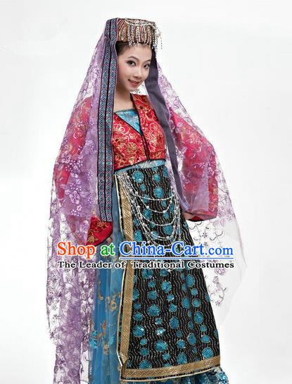 Traditional Chinese Hui Nationality Dancing Costume, Folk Dance Hui Ethnic Costume, Chinese Hui Minority Nationality Uigurian Dance Costume for Women