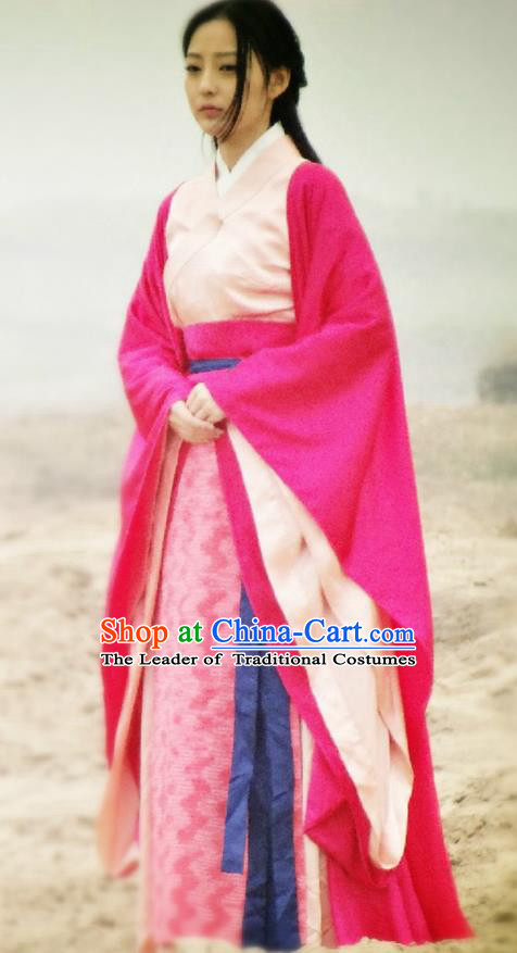 Traditional Ancient Chinese Princess Elegant Costume Complete Set, Chinese Northern Dynasty Imperial Consort Red Dress, Cosplay Chinese Television Drama Alegend of Pringess Lanling Princess Consort Hanfu Trailing Embroidery Clothing for Women