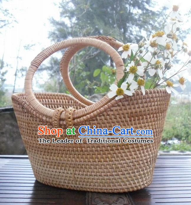 Top Asian Vietnamese Traditional Rattan Plaited Articles Bags, Vietnam Handicraft Basket