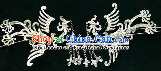 Traditional Chinese Ancient Classical Handmade Hairpin Jewelry Accessories Hanfu Phoenix Combs and Sticks for Women