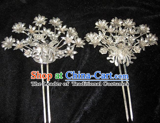 Traditional Handmade Chinese Ancient Classical Hair Accessories Barrettes Phoenix Hairpin, Qing Dynasty Step Shake Hair Fascinators Hairpins for Women