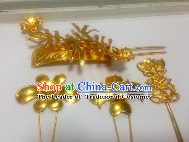 Traditional Handmade Chinese Ancient Classical Hair Accessories Barrettes Phoenix Coronet, Bride Wedding Step Shake Hair Sticks Hairpins for Women