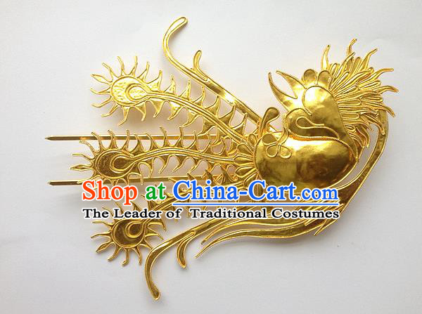 Traditional Handmade Chinese Ancient Classical Hair Accessories Barrettes, Bride Wedding Step Shake Hair Sticks Phoenix Hairpins for Women