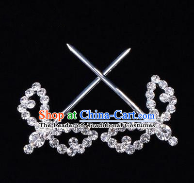 Chinese Ancient Peking Opera Hair Accessories Young Lady Headwear, Traditional Chinese Beijing Opera Head Ornaments Hua Tan White Crystal Willow Leaf Hairpins