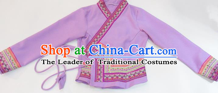 Traditional Thailand Ancient Handmade Female Costumes, Traditional Thai China Dai Nationality Pink Blouse Clothing for Women