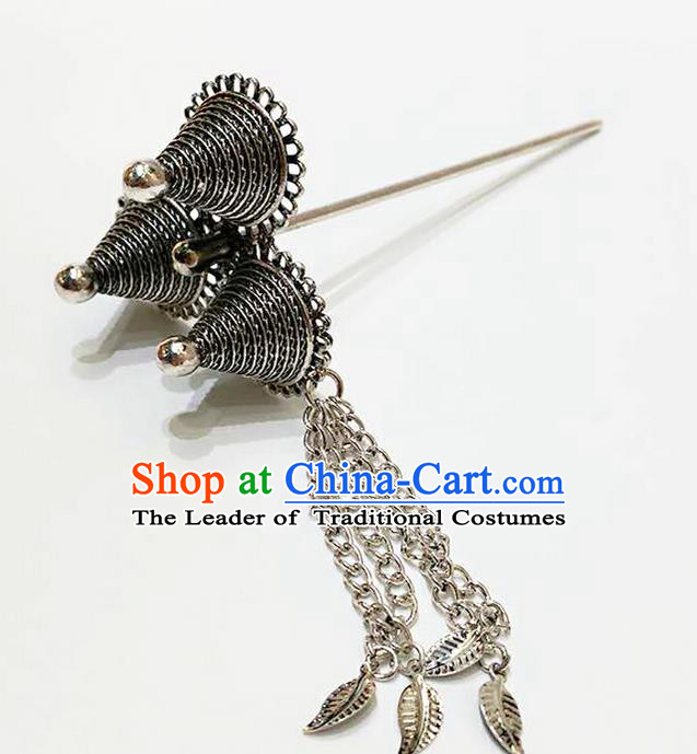 Traditional Thailand Ancient Handmade Hair Accessories, Traditional Thai China Dai Nationality Hairpins Hair Stick Headpiece for Women