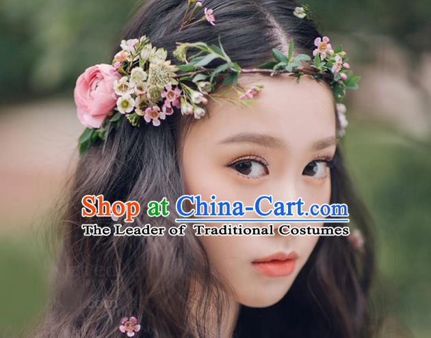 Top Grade Handmade Wedding Bride Hair Accessories Flowers Hair Clasp, Traditional Baroque Queen Wedding Headpiece for Women