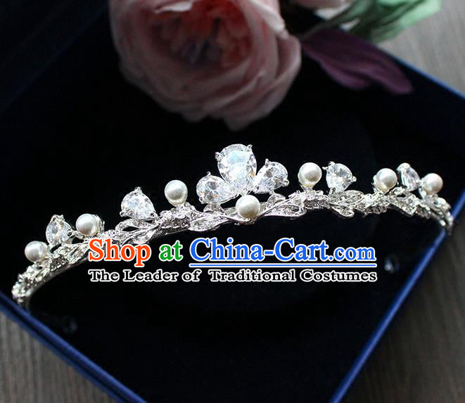 Top Grade Handmade Wedding Bride Hair Accessories Crystal Hair Clasp, Traditional Princess Baroque Headband Headpiece for Women