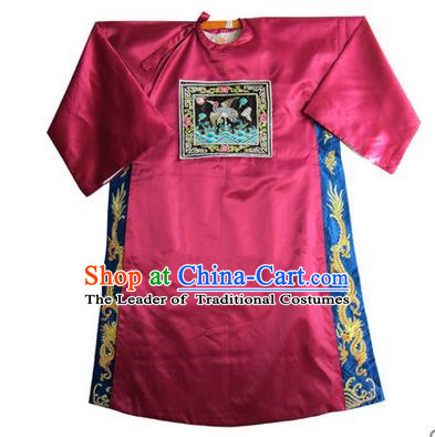 Traditional Chinese Beijing Opera Shaoxing Opera Magistrate Clothing, China Peking Opera Red Embroidered Robes