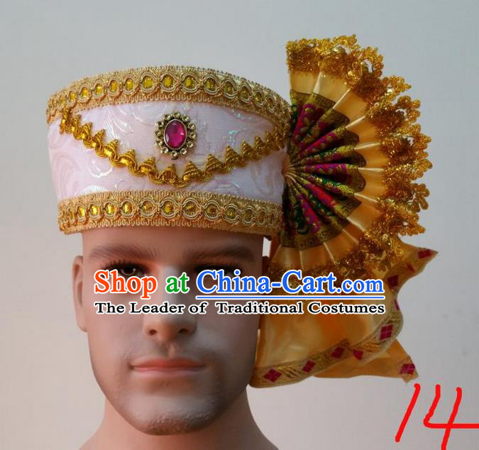 Traditional Traditional Thailand Accessories Hat, Southeast Asia Thai Dai Nationality Headwear for Men