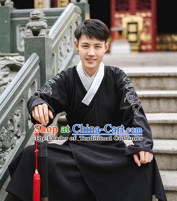 Traditional Chinese Ming Dynasty Young Men Embroidery Costume, Elegant Flying Fish Suit Chinese Ancient Swordsman Clothing for Men