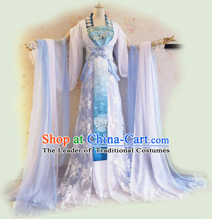 Traditional Chinese Cosplay Imperial Consort Fairy Costume, Chinese Ancient Printing Hanfu Tang Dynasty Princess Dress Clothing for Women