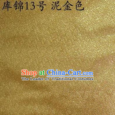 Asian Chinese Traditional Jacquard Weave Mud Golden Xiuhe Suit Satin Silk Fabric, Top Grade Brocade Tang Suit Hanfu Dress Fabric Cheongsam Cloth Material