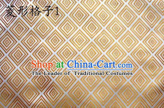 Traditional Asian Chinese Handmade Embroidery Silk Tapestry Tibetan Clothing Golden Fabric Drapery, Top Grade Nanjing Brocade Cheongsam Cloth Material