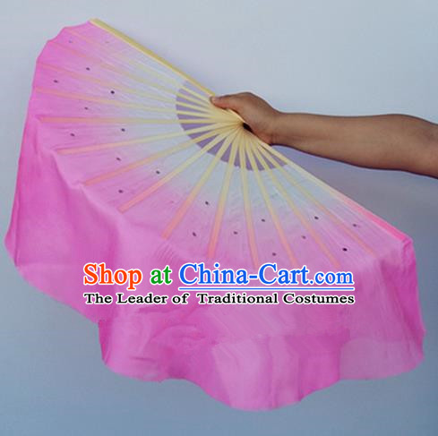 Pink Pure Silk Traditional Chinese Fans Oriental Fan Folk Dance Dance Cultural Hand Fan