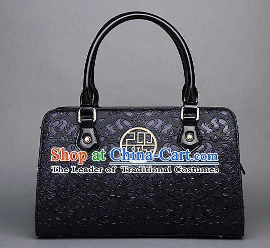 Traditional Handmade Asian Chinese Element Knurling Clutch Bags Shoulder Bag National Purple Handbag for Women