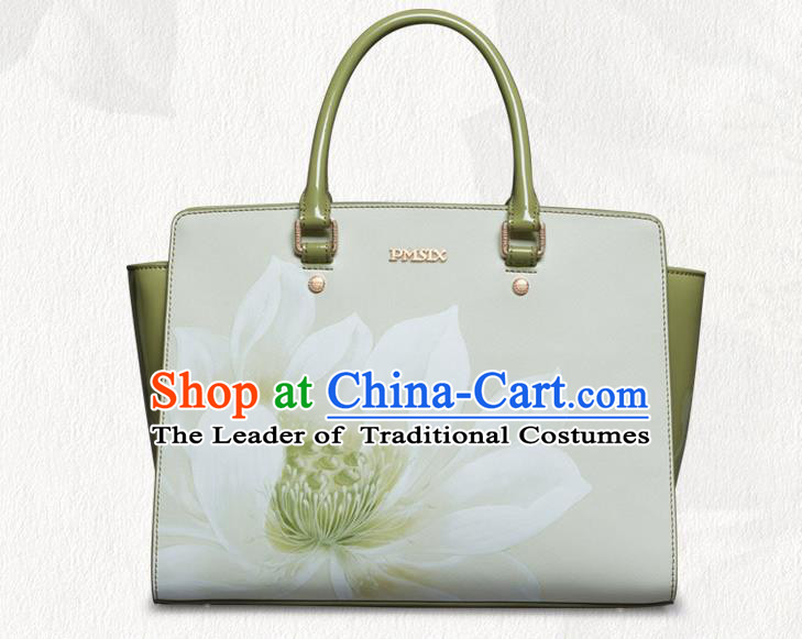 Traditional Handmade Asian Chinese Element Painting Lotus Clutch Bags National Evening Dress Handbag for Women