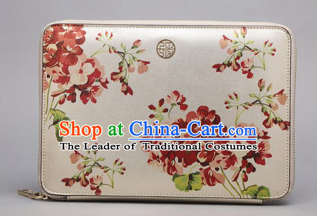 Traditional Handmade Asian Chinese Element Printing Wallet National Handbag Purse for Women