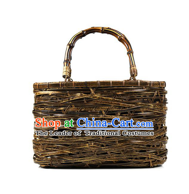 Traditional Chinese Accessories National Bamboo Plaiting Article Handbag for Women