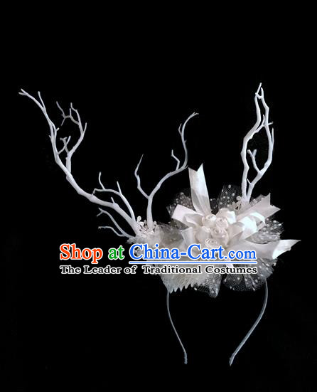 Top Grade Chinese Theatrical Luxury Headdress Ornamental Hair Clasp, Halloween Fancy Ball Ceremonial Occasions Handmade Headwear for Women