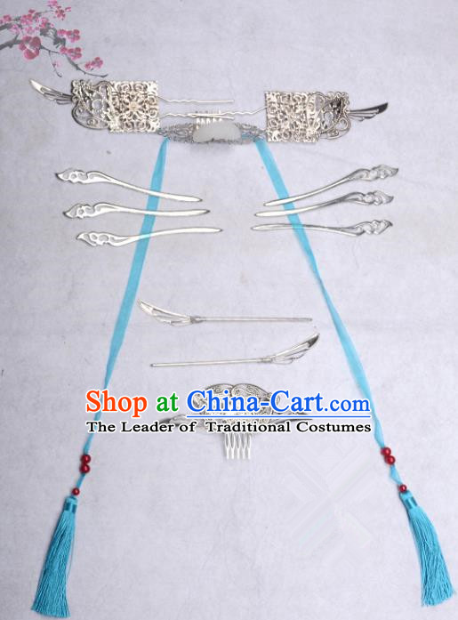 Traditional Handmade Chinese Ancient Classical Hair Accessories Young Lady Headwear, China Princess Hairpins Complete Set for Women