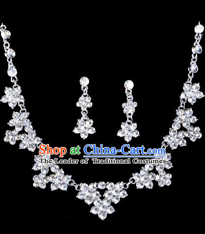 Top Grade Handmade Chinese Classical Jewelry Accessories Baroque Style Crystal Flowers Necklace and Earrings for Women