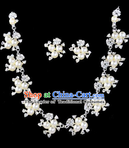 Top Grade Handmade Chinese Classical Jewelry Accessories Baroque Style Crystal Pearls Necklace and Earrings for Women