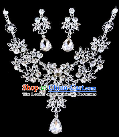 Top Grade Handmade Chinese Classical Jewelry Accessories Baroque Style Crystal Necklace and Earrings for Women