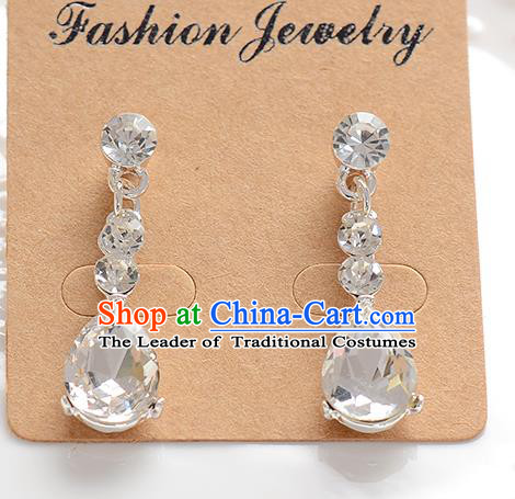 Top Grade Handmade Chinese Classical Jewelry Accessories Baroque Style Crystal Wedding Earrings Bride Eardrop for Women