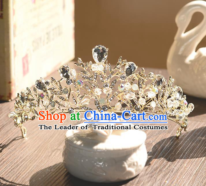 Top Grade Handmade Chinese Classical Hair Accessories Baroque Style Crystal Royal Crown, Hair Sticks Hair Jewellery Hair Clasp for Women