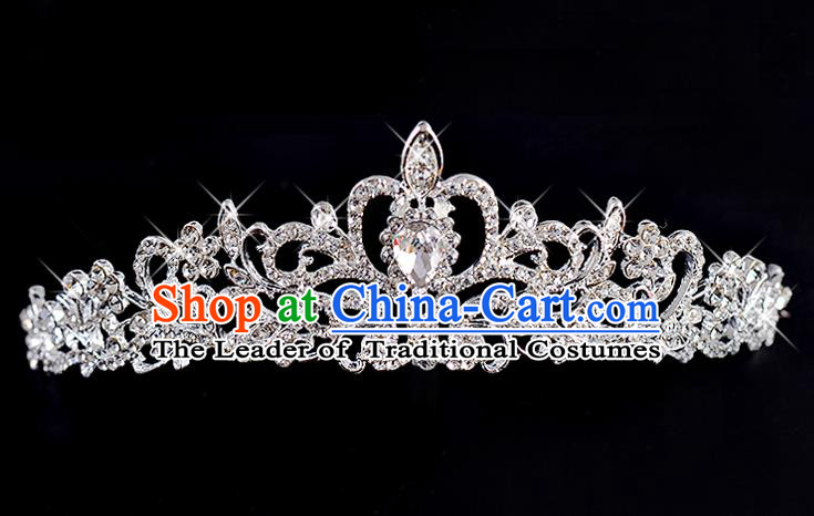 Top Grade Handmade Chinese Classical Hair Accessories Baroque Style Wedding Crystal Royal Crown, Bride Princess Hair Kether Jewellery Hair Clasp for Women