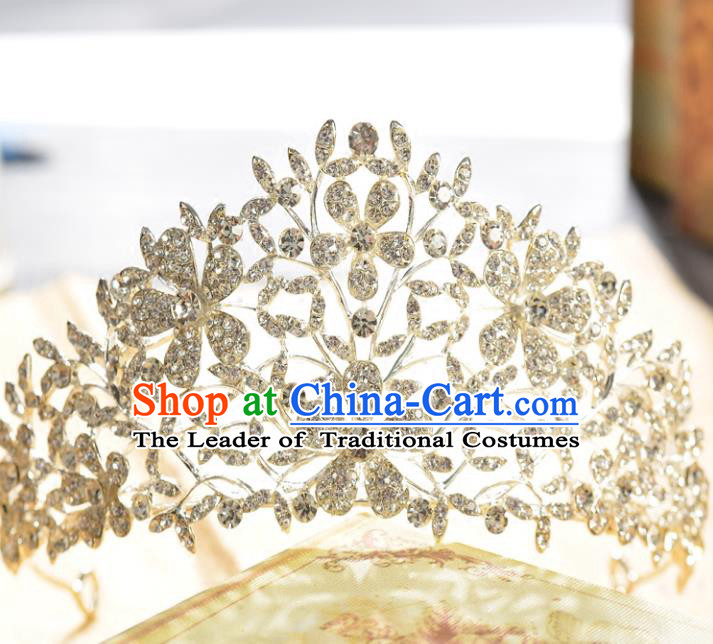 Top Grade Handmade Hair Accessories Baroque Luxury Crystal Royal Crown, Bride Wedding Hair Kether Jewellery Princess Imperial Crown for Women