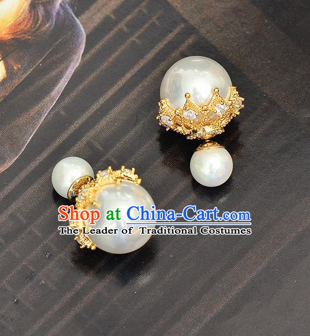 Top Grade Handmade Chinese Classical Jewelry Accessories Wedding Pearls Earrings Bride Hanfu Eardrop for Women