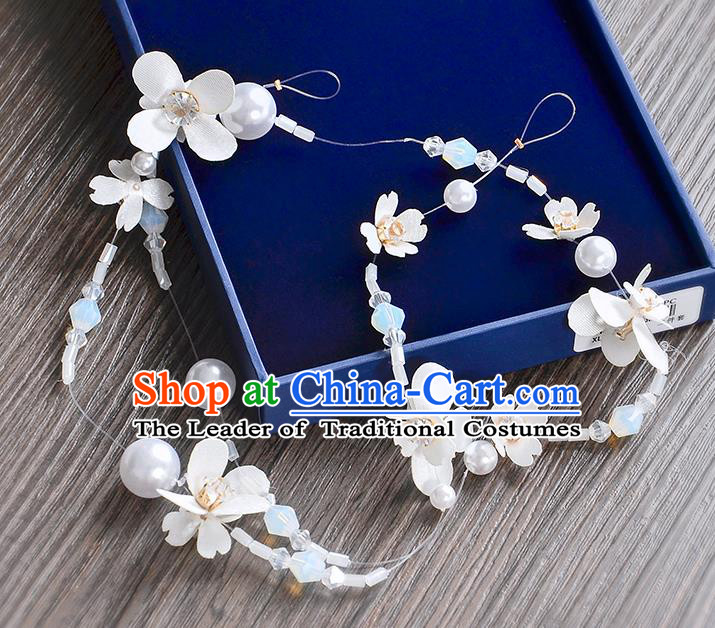 Top Grade Handmade Chinese Classical Hair Accessories Princess Wedding Baroque Pearls Flowers Garland Hair Clasp Headband Bride Headband for Women